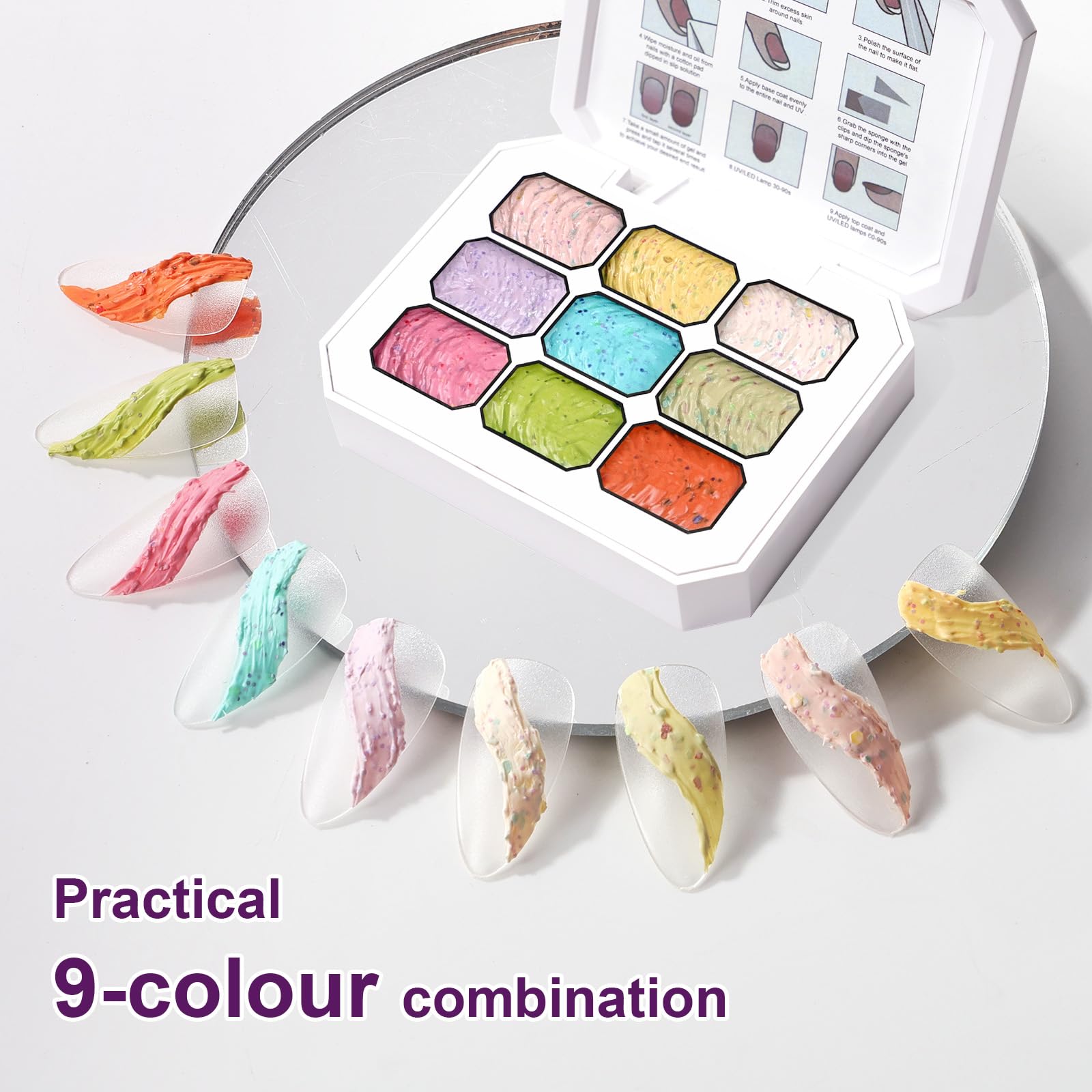 U-Shinein Gradient Painting Gel – 9-Color Ombre Gel Nail Polish Set for 3D Sculpture & French Manicure