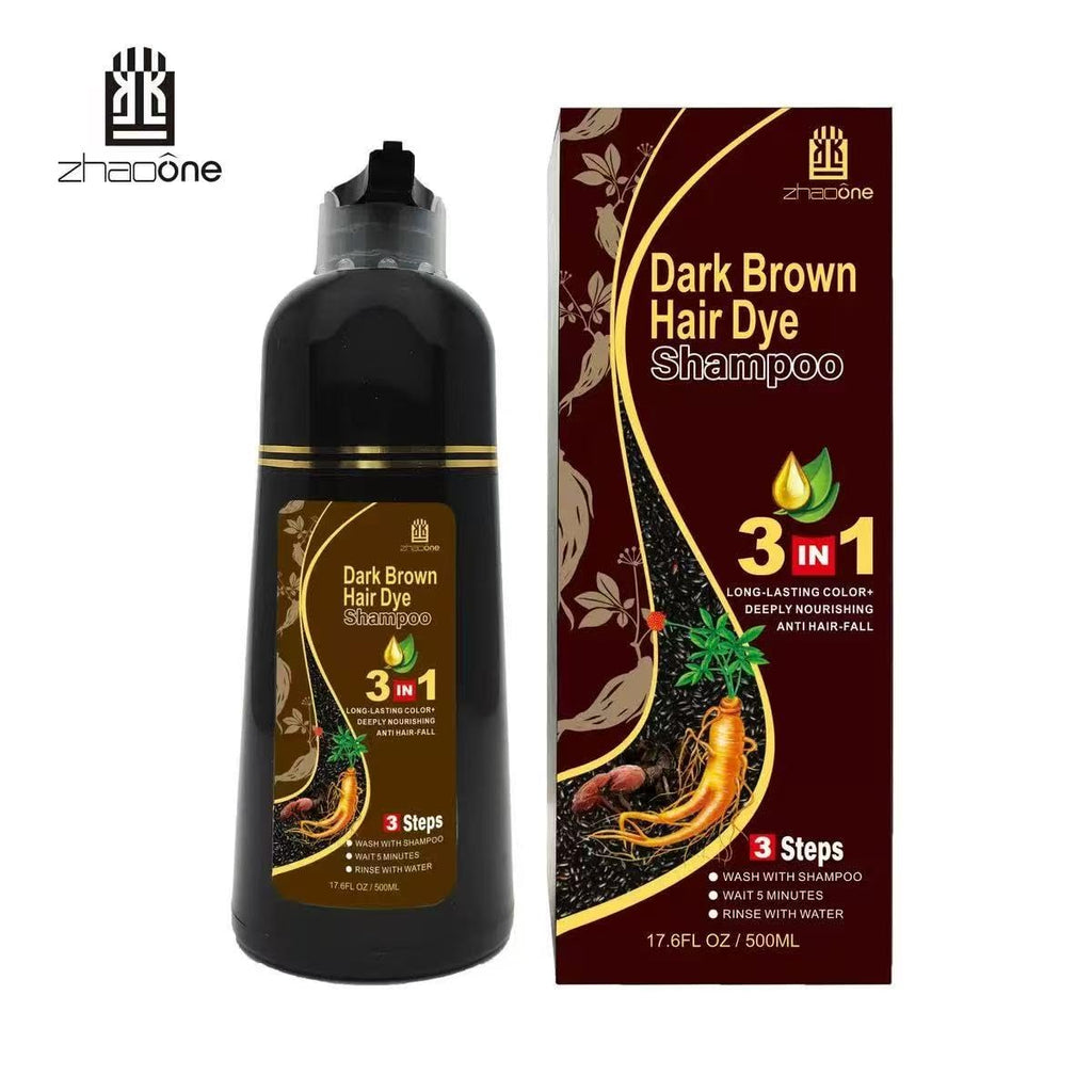 USMATEK Brown Hair Dye Shampoo – 3-in-1 Color, Scalp Care & Moisture | 500ml