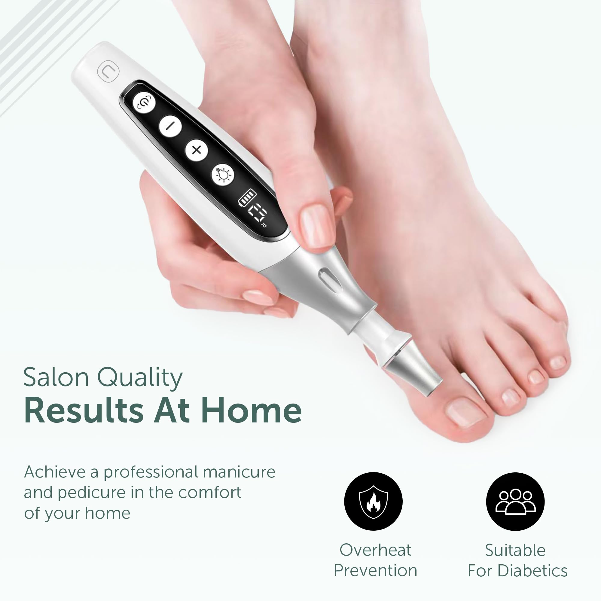 UTILYZE PediLux Pro: Cordless Professional Nail Drill & 32-Piece Manicure Pedicure Kit