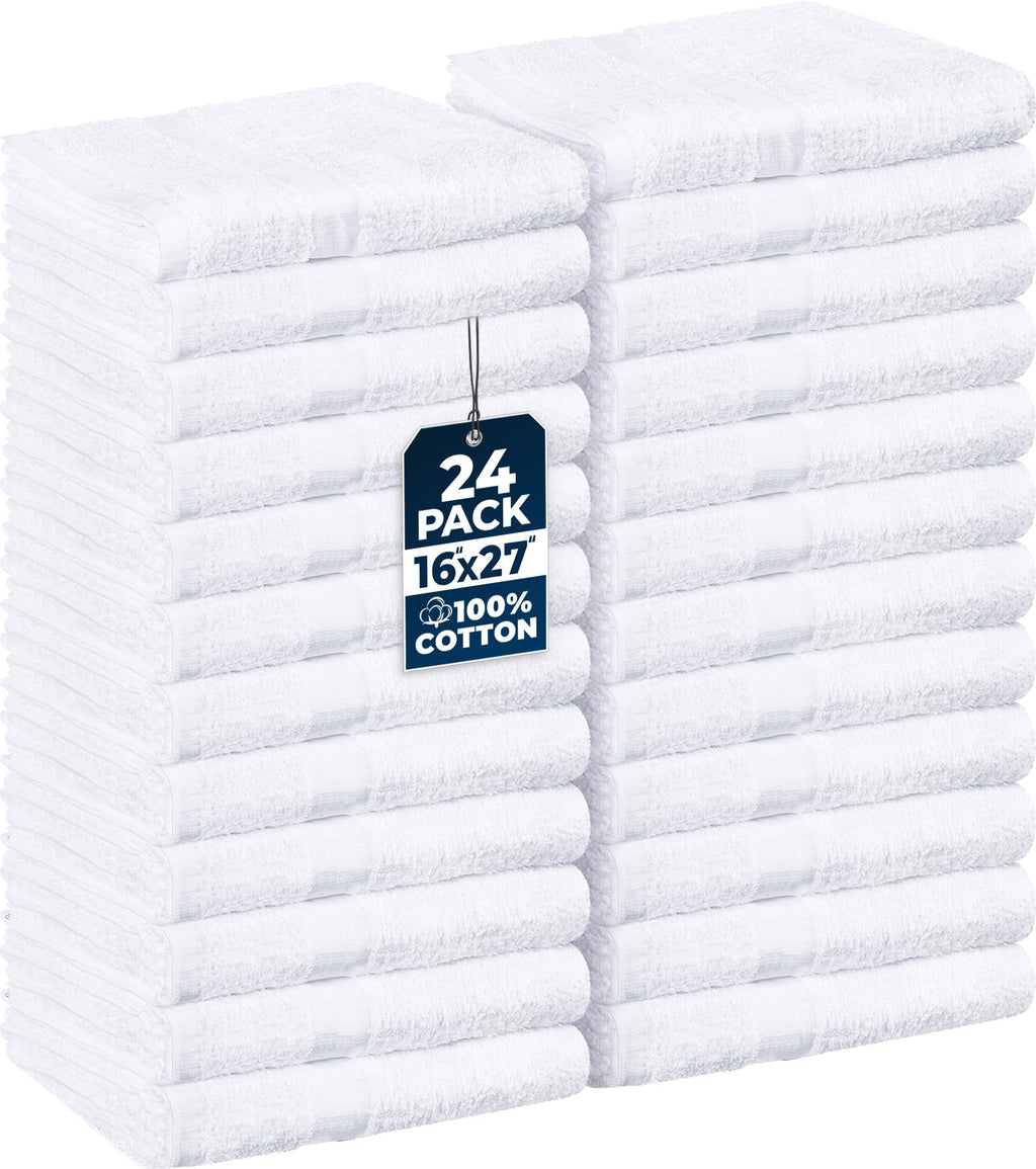 Utopia Towels Salon Towel Pack - 24, 16x27, 100% Cotton, White