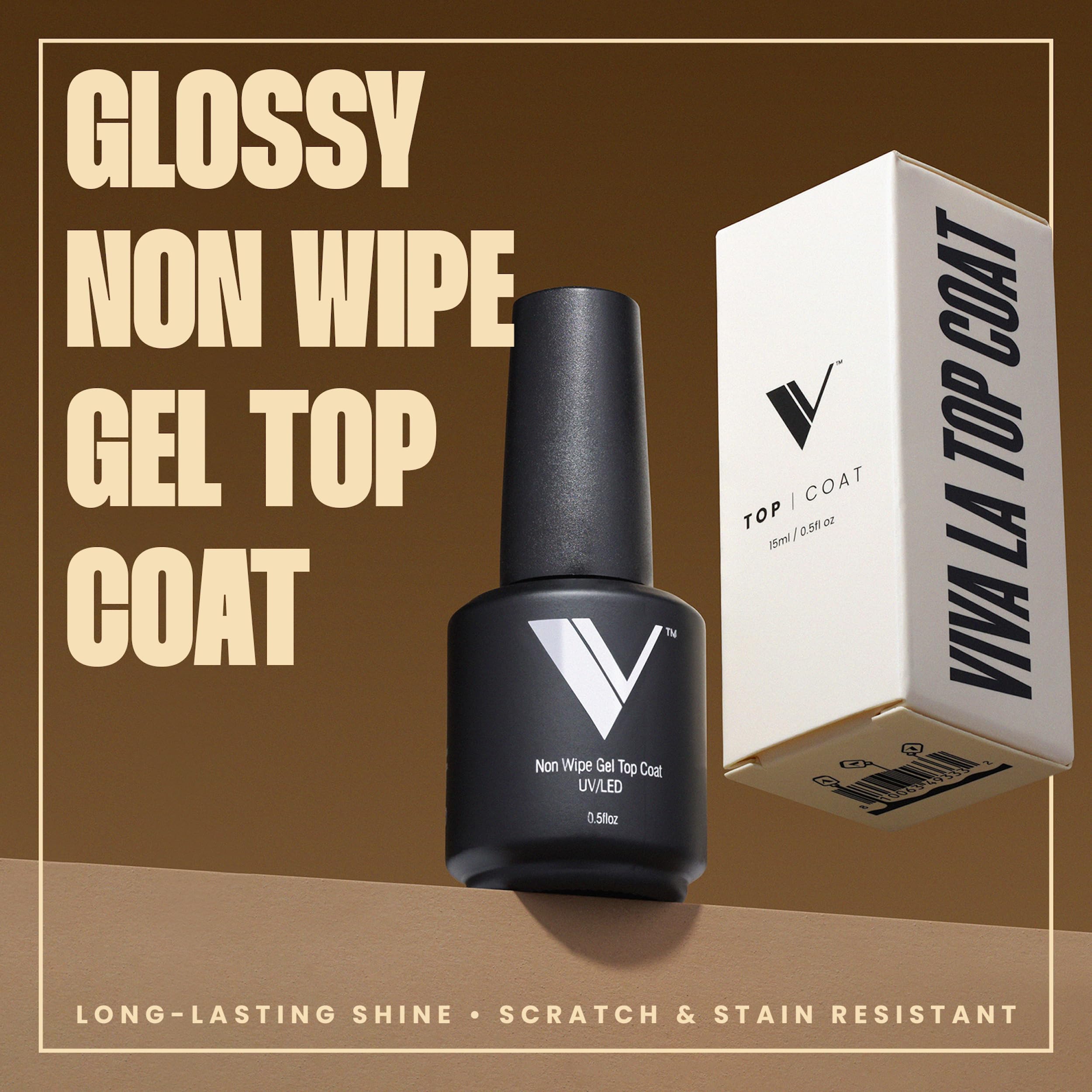 V Beauty Pure No Wipe Gel Top Coat – Long-Lasting, Glossy UV Gel Top Coat (15ml)