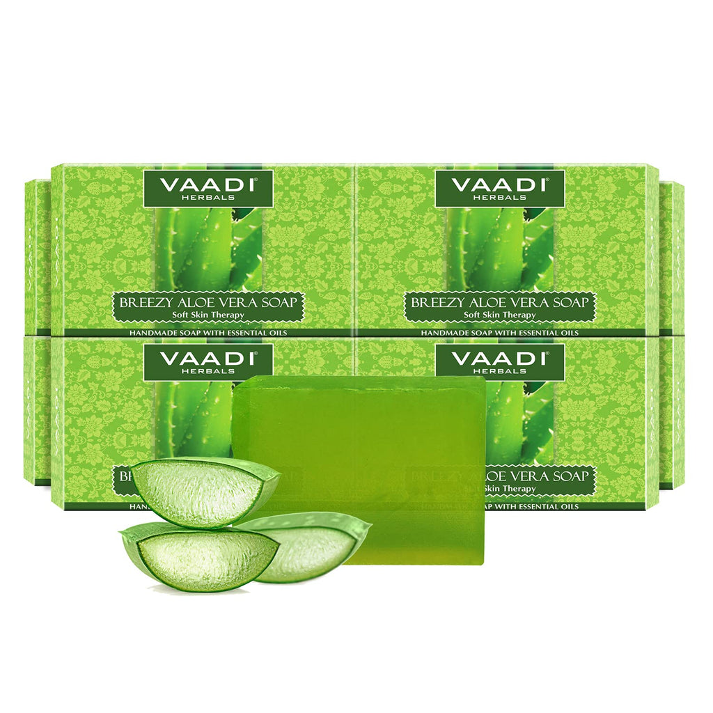 Vaadi Herbals Aloe Vera Soap – Pack of 8 x 75g | Two-Layer Formula with Aloe Vera & Honey