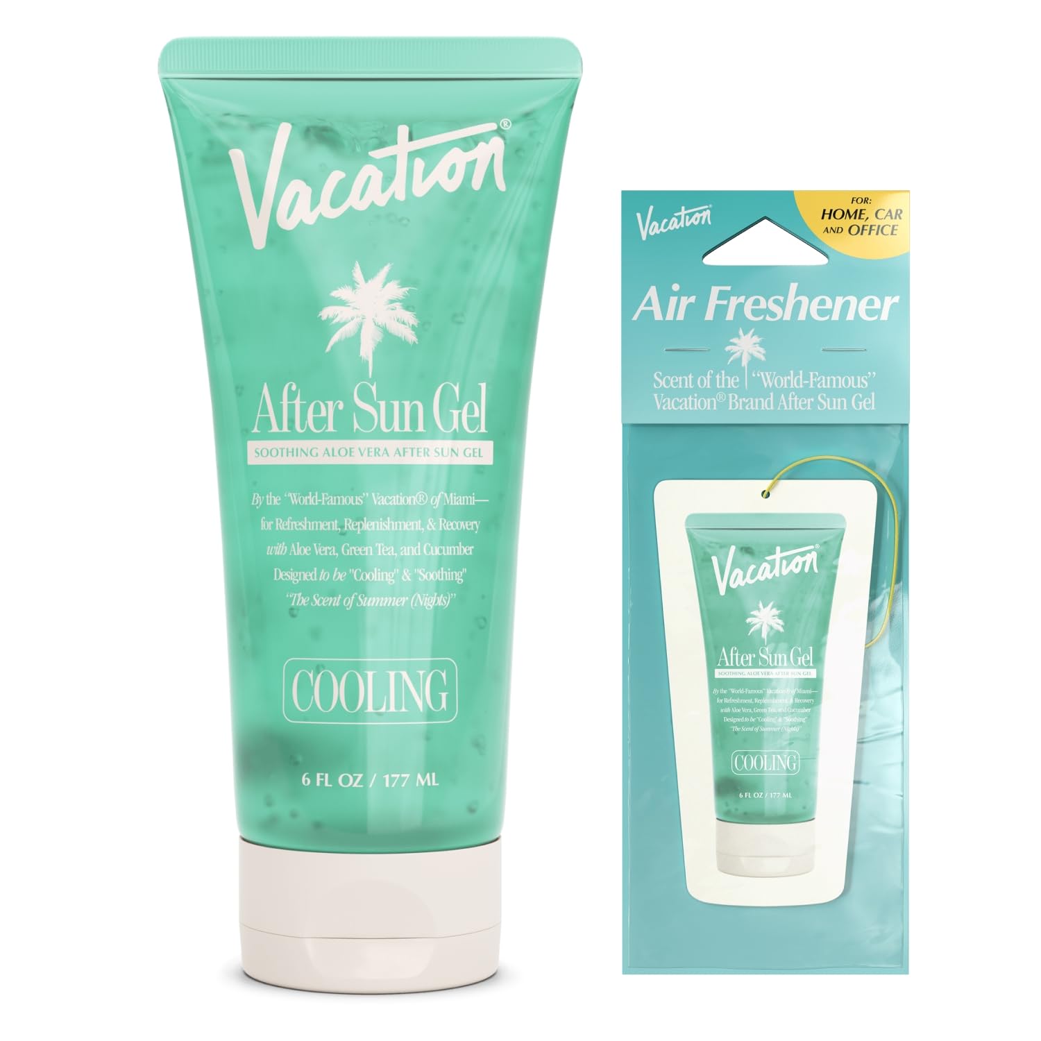 VACATION After Sun Gel & Air Freshener Bundle – Soothing Aloe Vera, Non-Sticky & Alcohol-Free