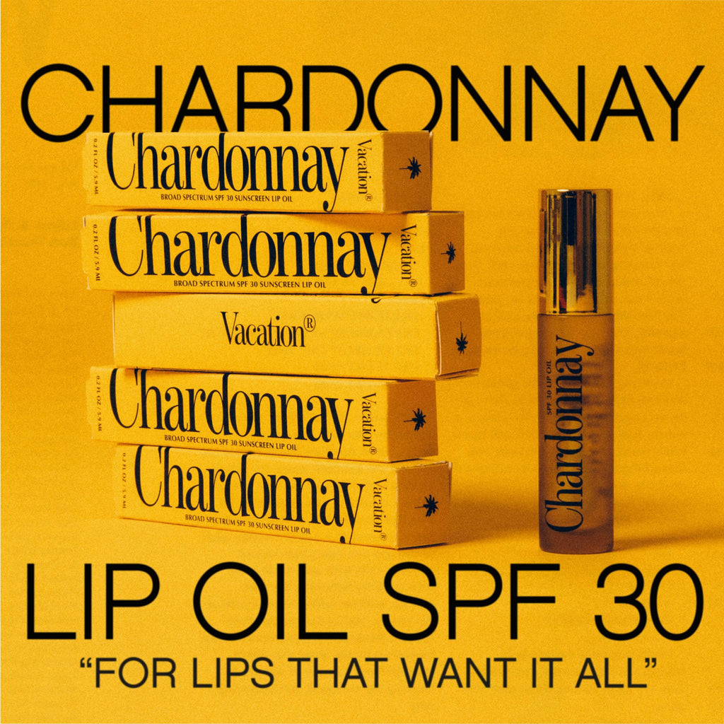 VACATION Chardonnay Lip Oil SPF 30 – Hydrating Vegan Lip Sunscreen, Caramel Vanilla Flavor (Pack of 2)