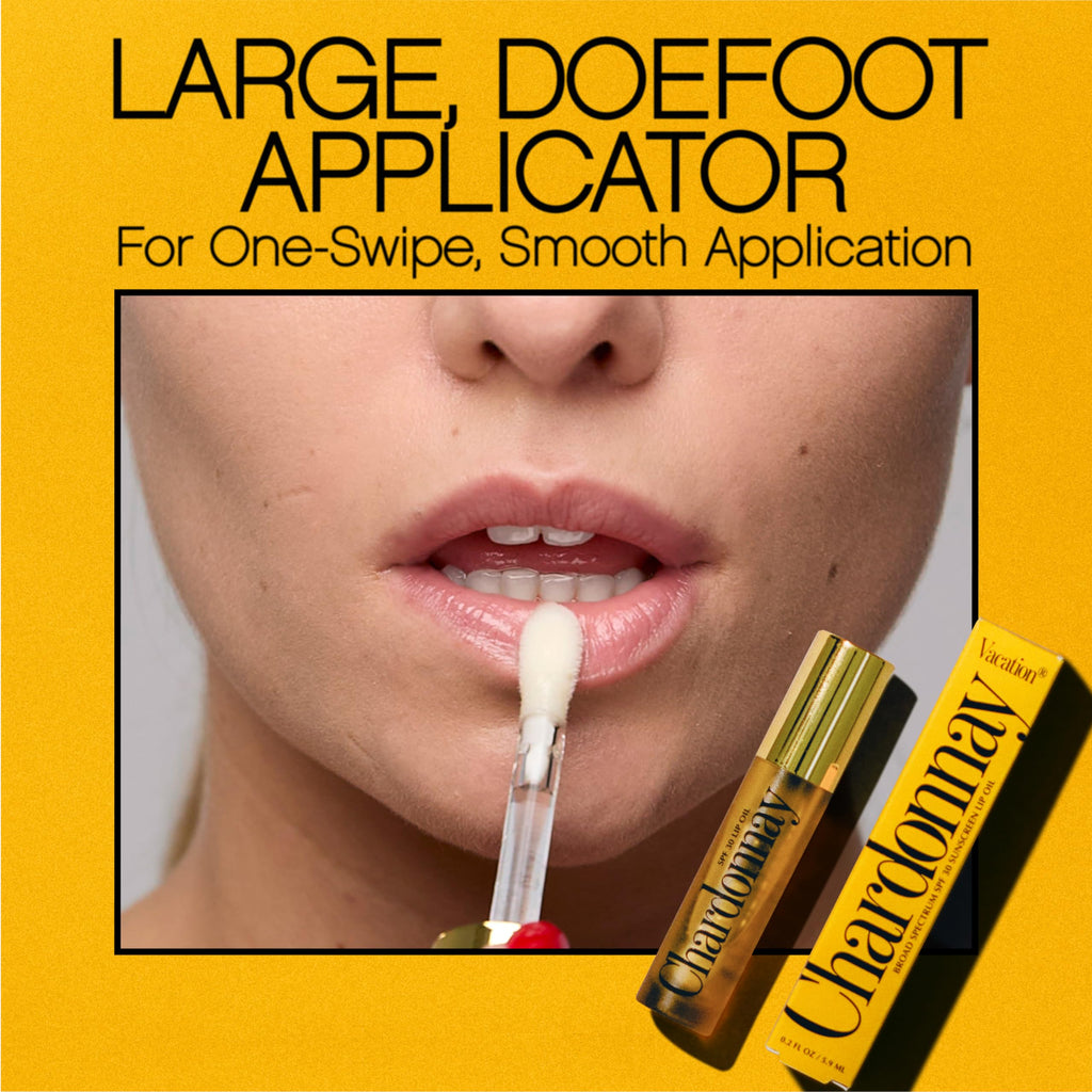 VACATION Chardonnay Lip Oil SPF 30 – Hydrating Vegan Lip Sunscreen, Caramel Vanilla Flavor (Pack of 2)