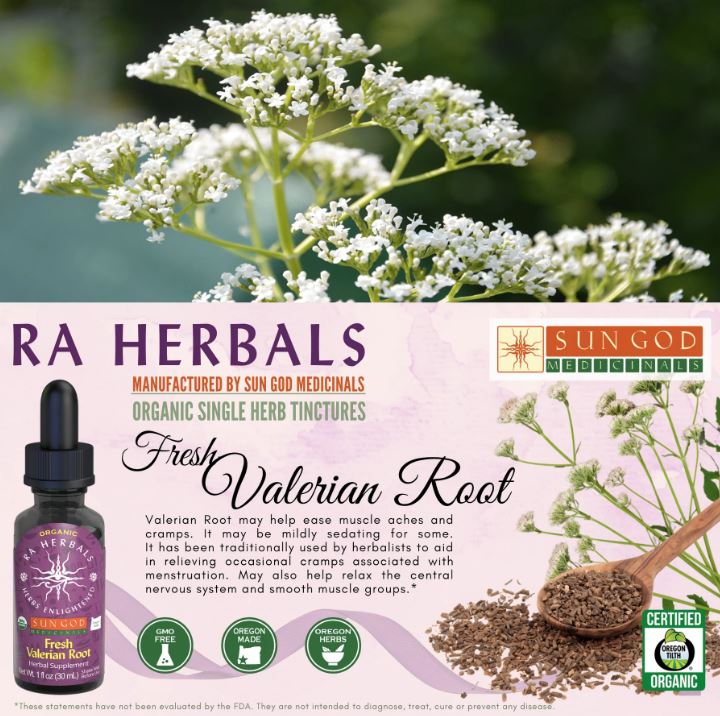 Organic Fresh Valerian Root Tincture - SUPPORTS THE NERVOUS SYSTEM