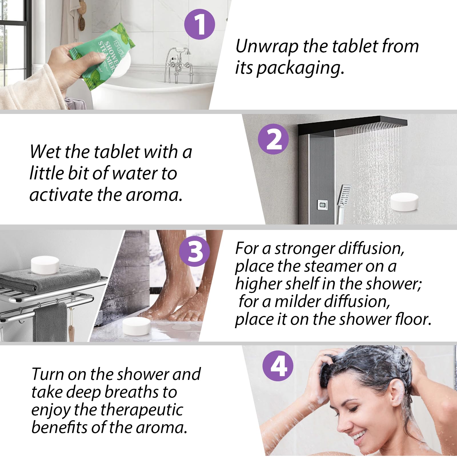 Valleylux 16-Pack Shower Steamers — 8 Scents for Home Spa Relaxation
