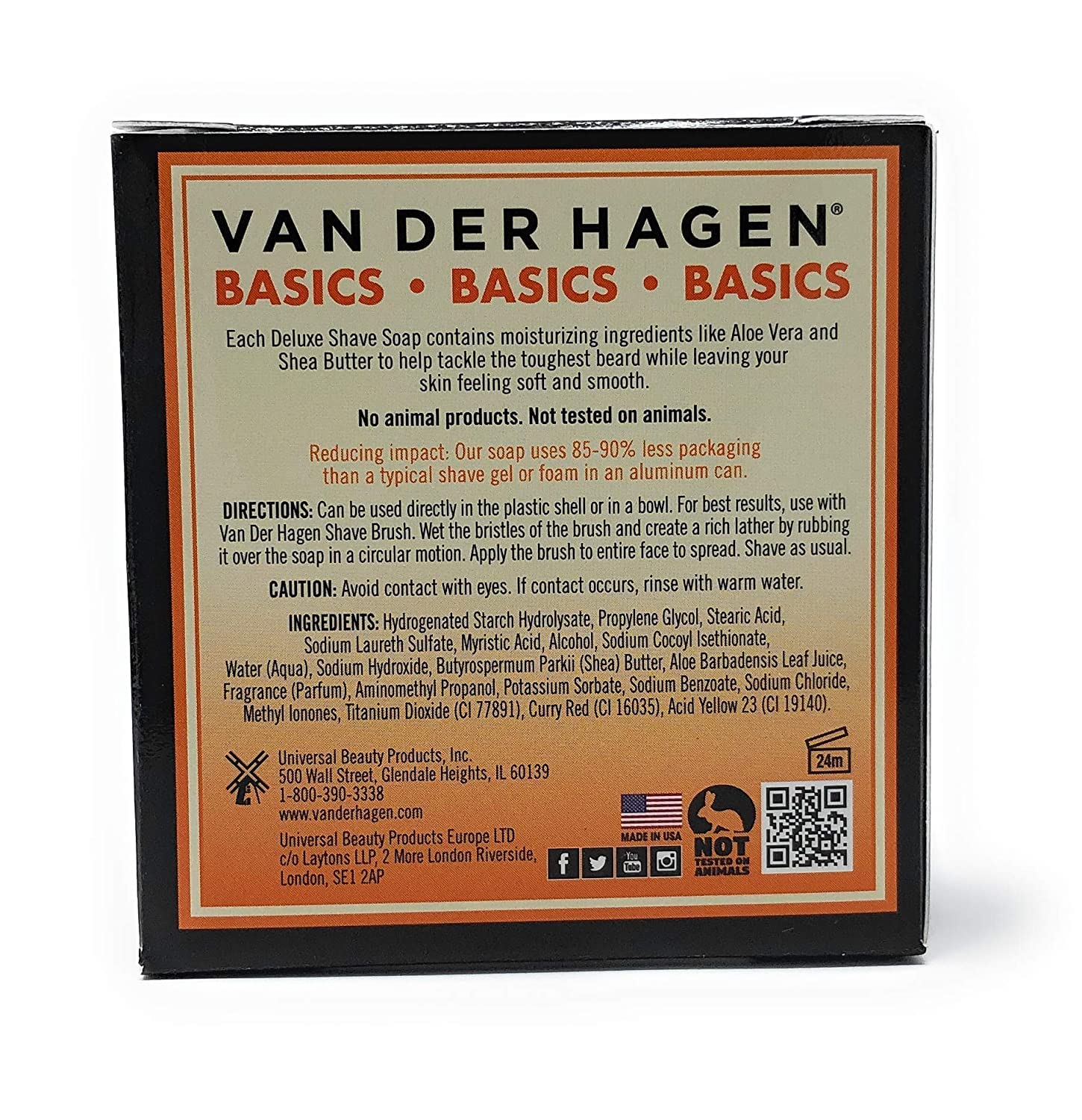 Van Der Hagen Deluxe Shave Soap - 2.5 oz - 3 Pack | Rich Lather for Classic Shaving