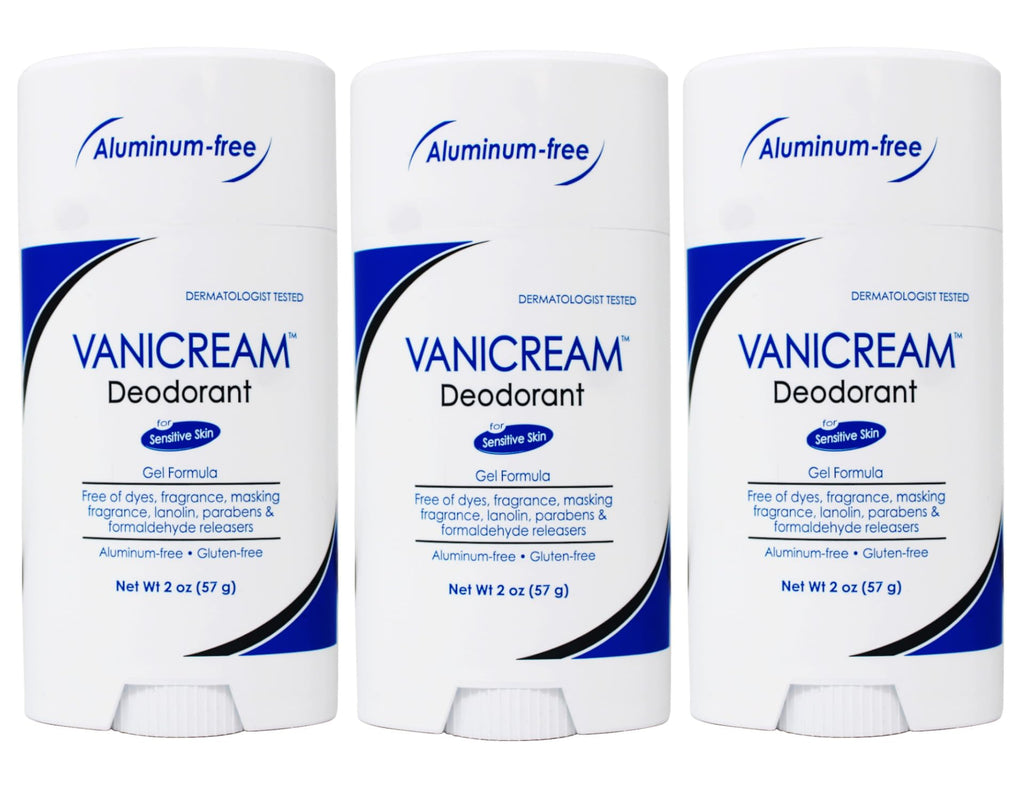Vanicream Sensitive Skin Deodorant – Aluminum-Free Gel, Fragrance-Free, 2 oz (Pack of 3)