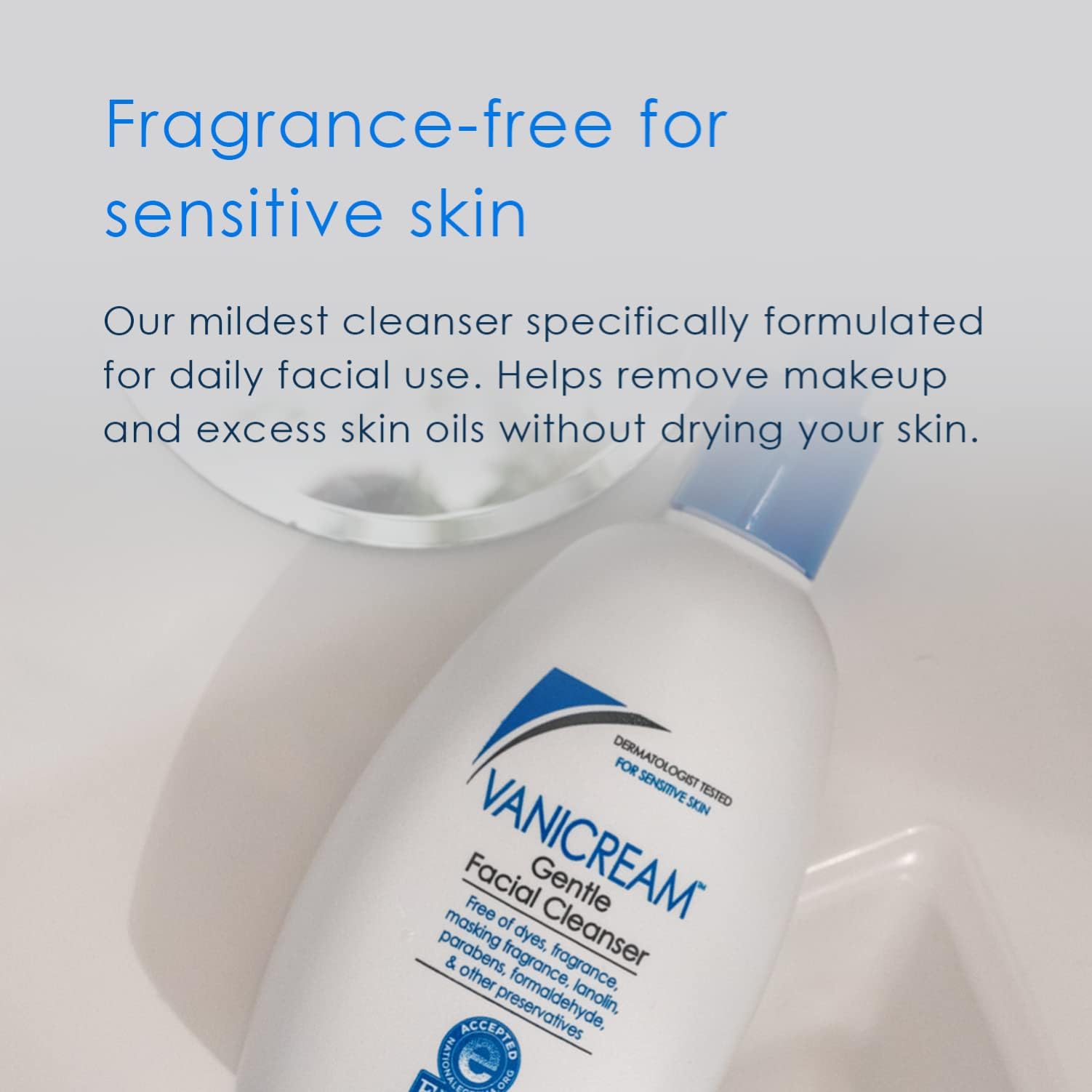 Vanicream Gentle Facial Cleanser 8 Oz - Pack of 2 | Fragrance-Free for Sensitive Skin