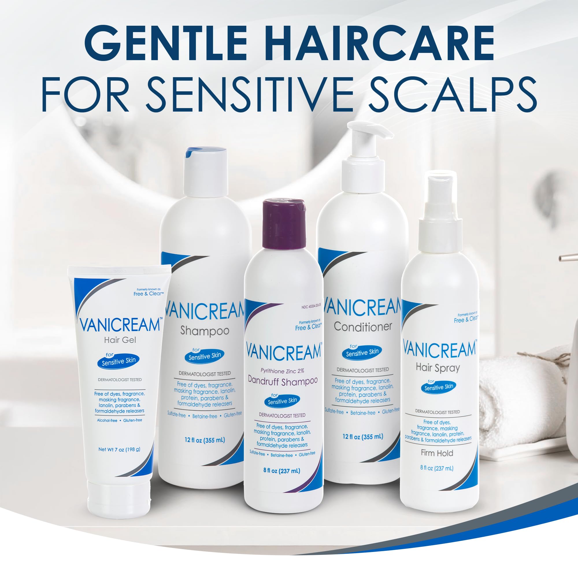 Vanicream Hair Shampoo 12 Oz — Fragrance-Free Gentle Cleansing for Sensitive Skin
