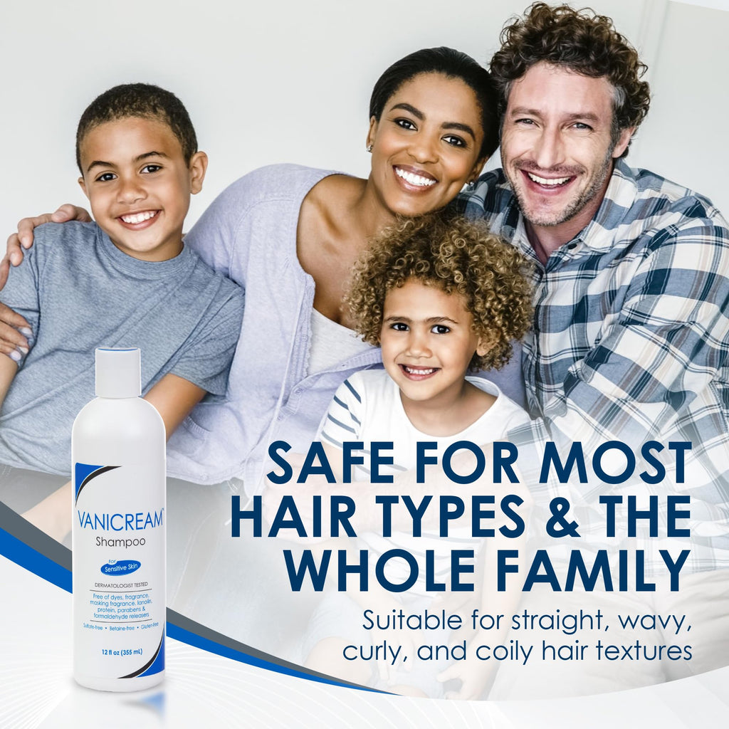 Vanicream Hair Shampoo 12 Oz — Fragrance-Free Gentle Cleansing for Sensitive Skin