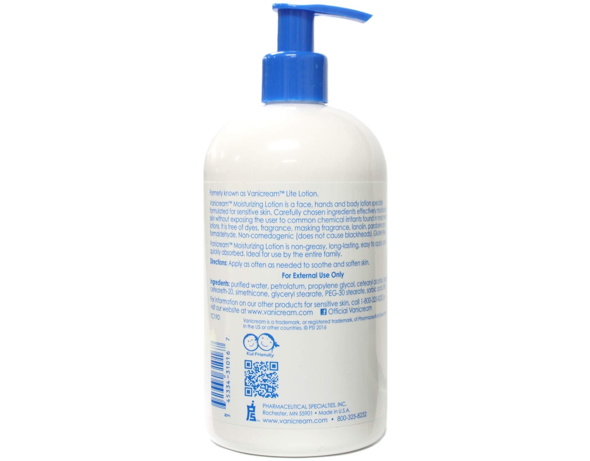 Vanicream Moisturizing Lotion, Pump — Lightweight, Fragrance-Free, Two 8 oz Bottles (Pack of 2)