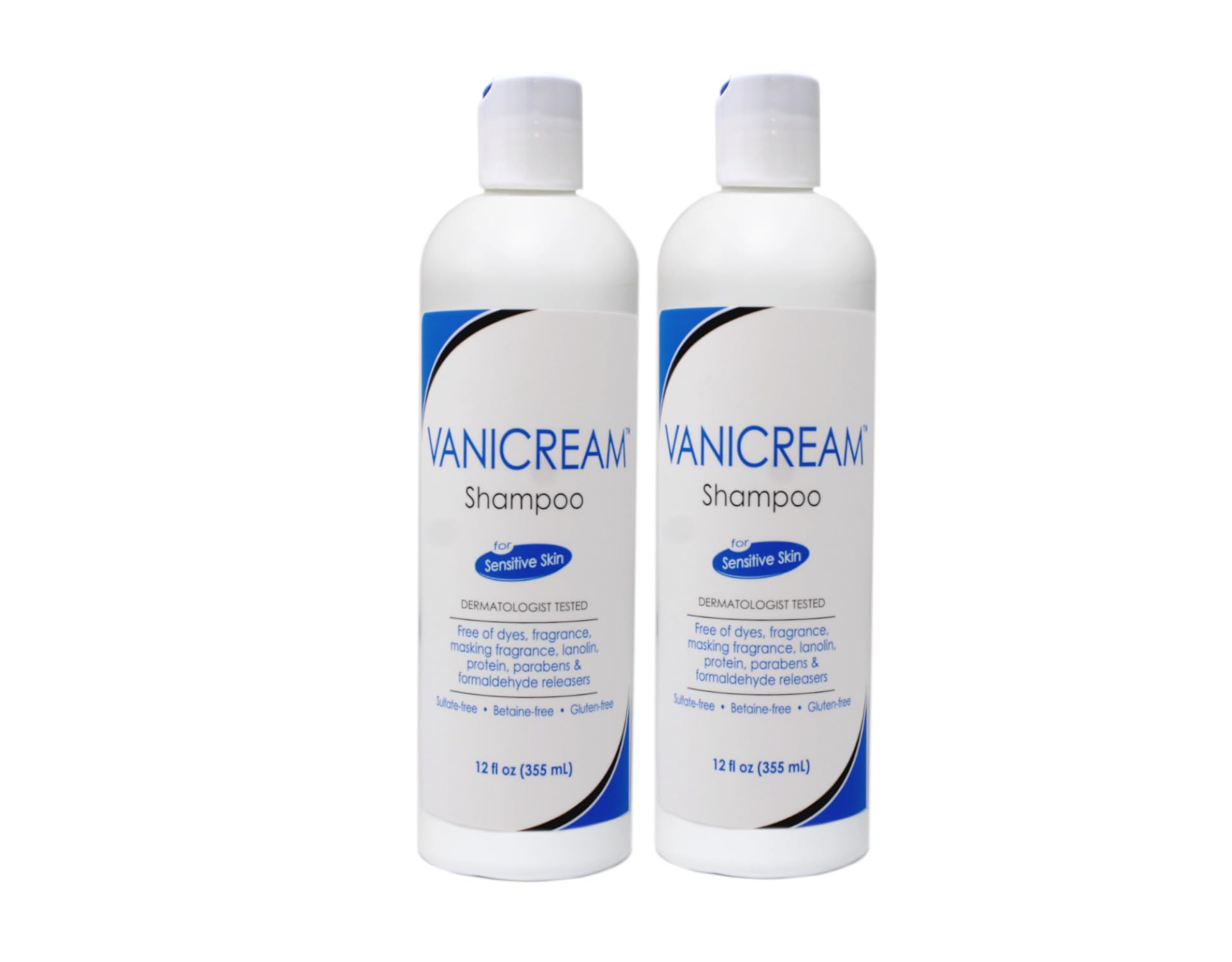 Vanicream Shampoo for Sensitive Skin – Pack of 2 (12 oz) | Fragrance-Free & Gentle