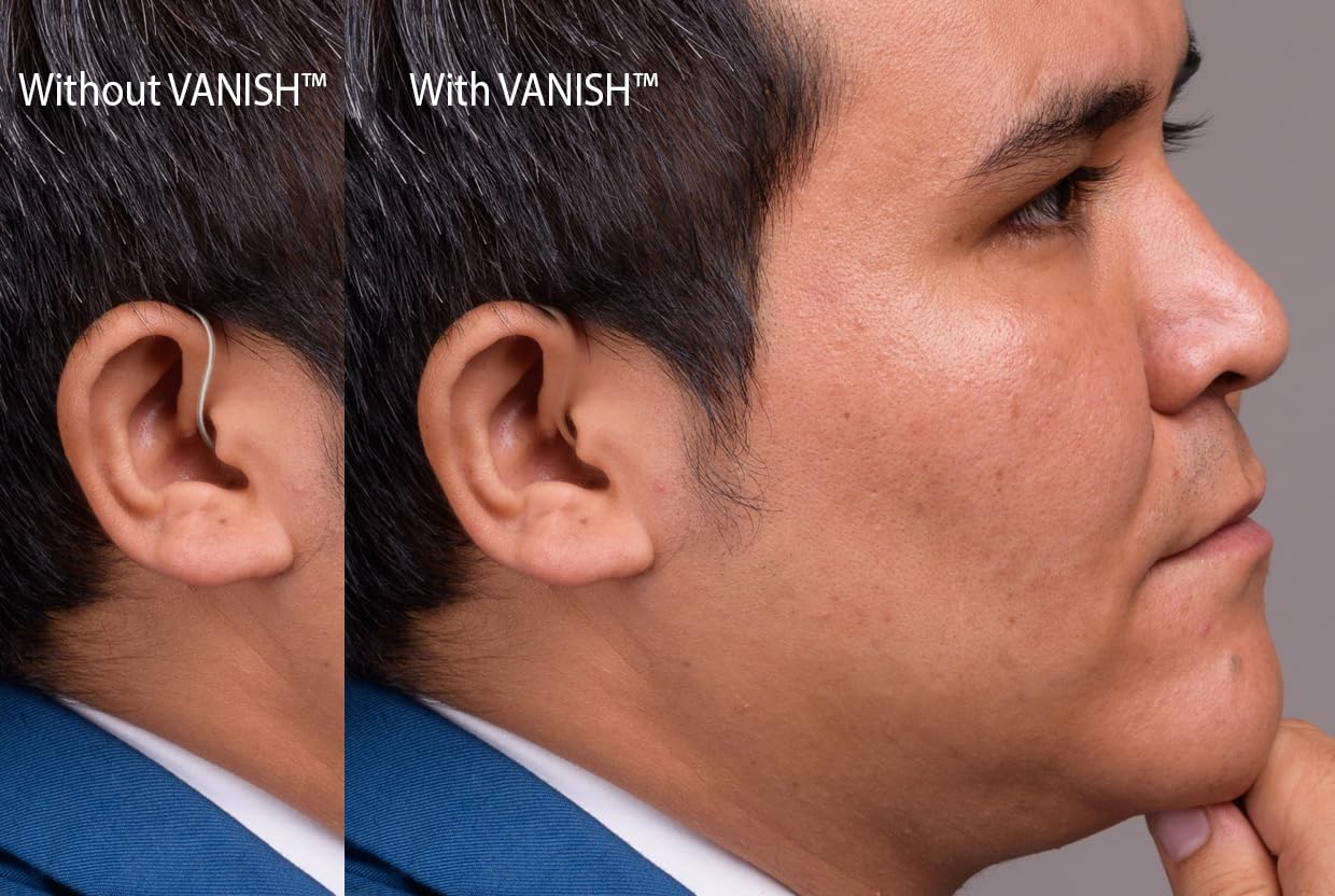 Vanish: Invisible BTE/RIC Hearing Aids with Shiny Tubes & Wire Covers