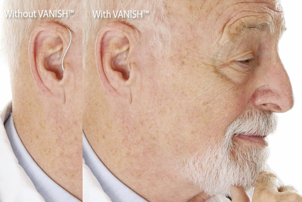 Vanish: Invisible BTE/RIC Hearing Aids with Shiny Tubes & Wire Covers