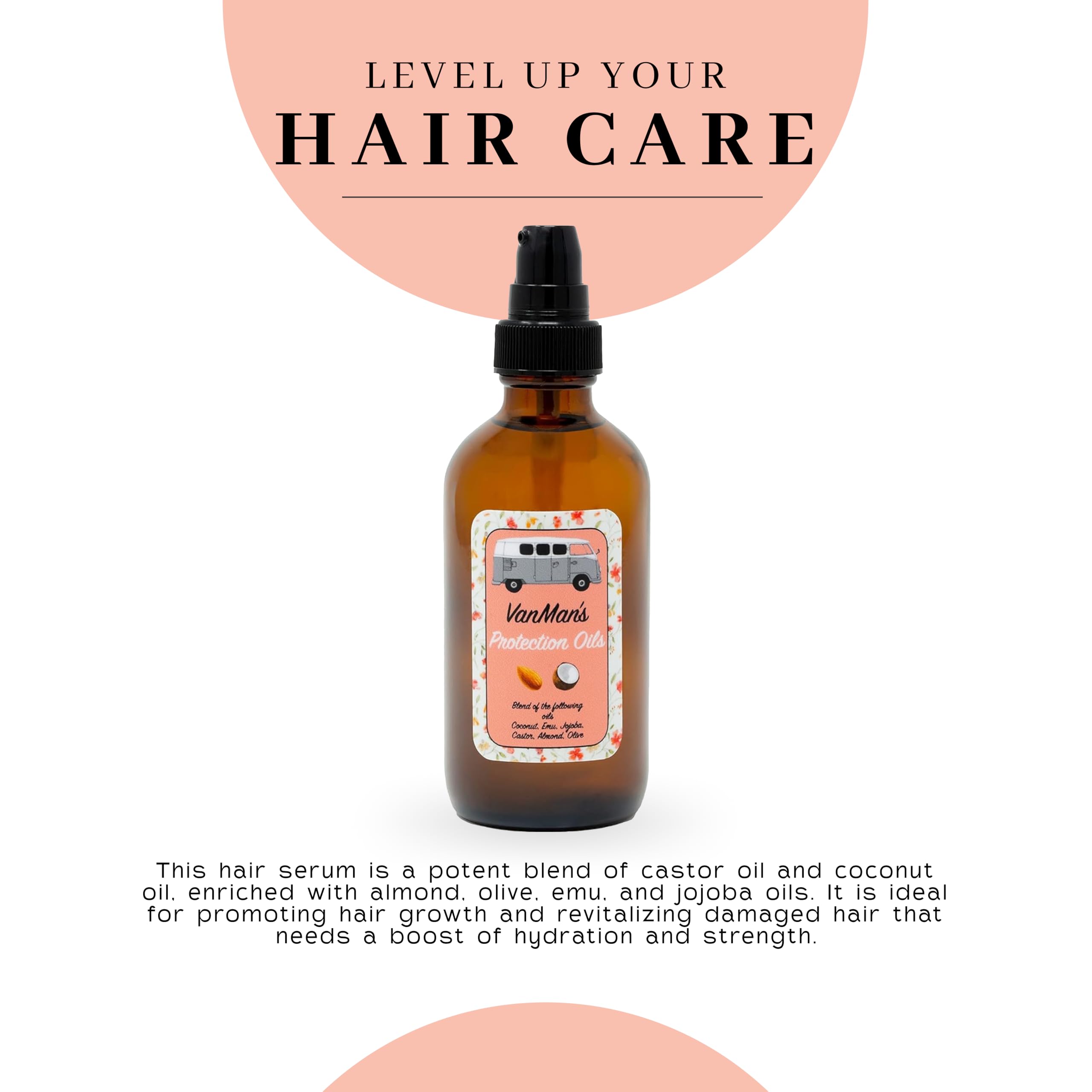 VanMan Protection Oil Hair Serum – Fragrance-Free Hydration for Dry & Frizzy Hair | 4 oz