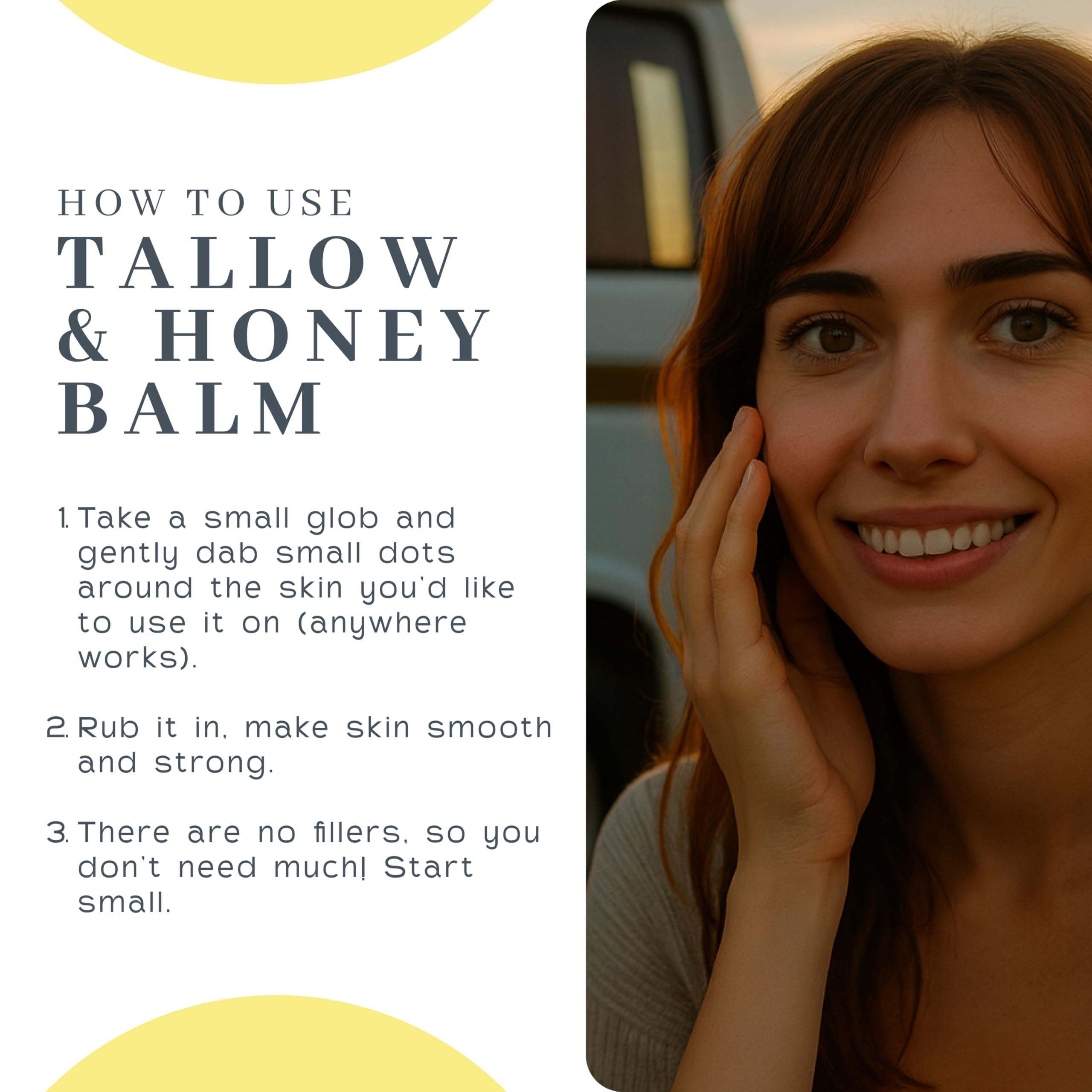 Vanman's Tallow and Honey Balm Jumbo | Grass-Fed Beef Tallow Moisturizer with Honey & Essential Oils - 6.3 oz