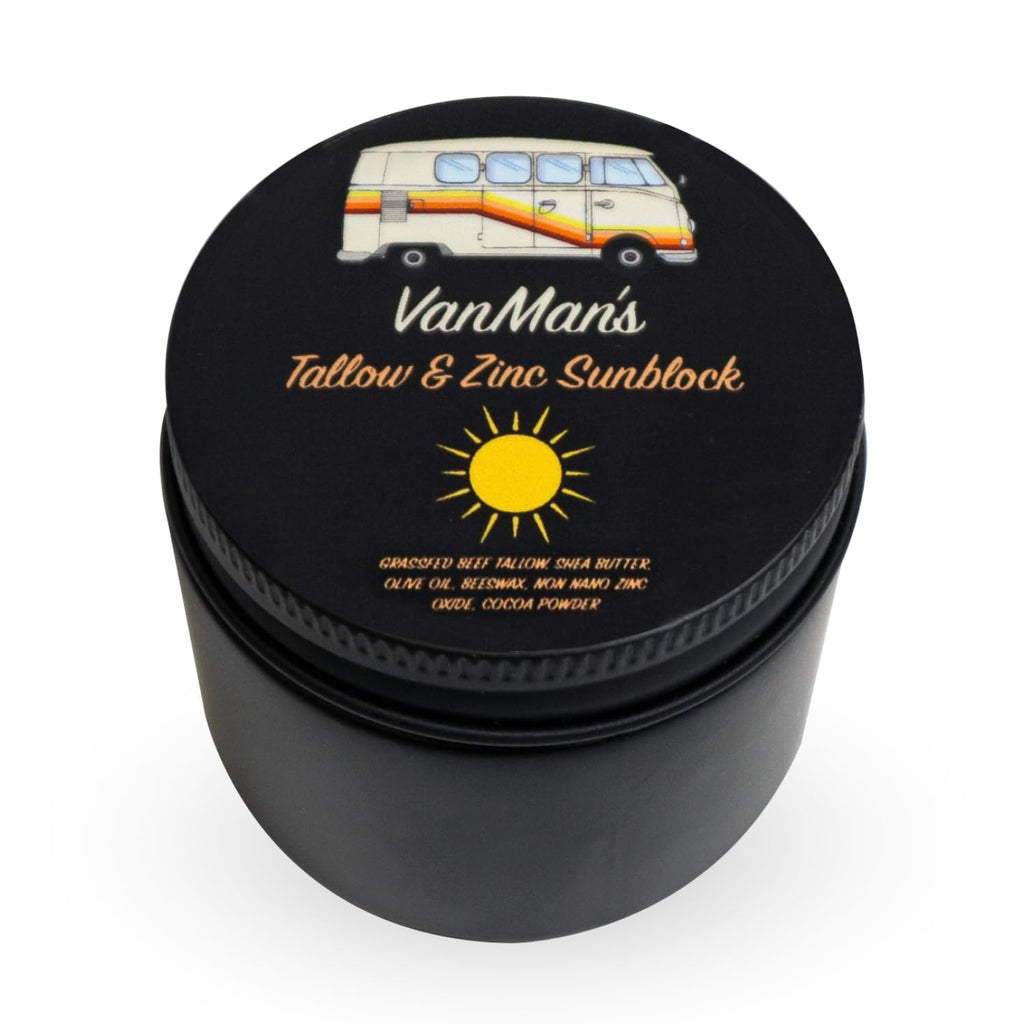 Vanman's Zinc & Tallow Sunscreen SPF 20 – Mineral, Water-Resistant, 2.8 oz
