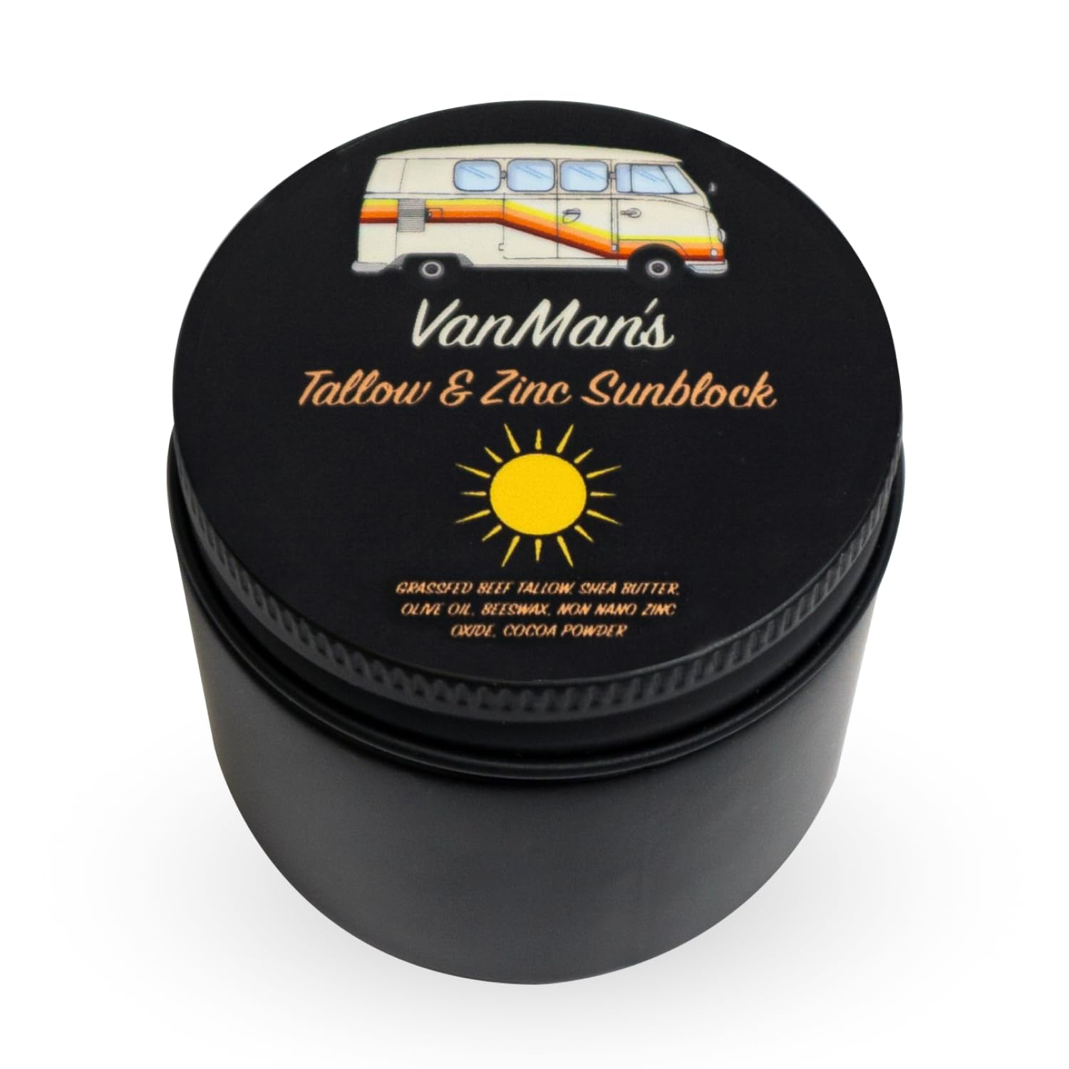 Vanman's Zinc & Tallow Sunscreen SPF 20 – Mineral, Water-Resistant, 2.8 oz