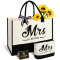 Vanqruo Mrs 2026 Bride Tote Bag with Makeup Bag | Bridal Gift Set