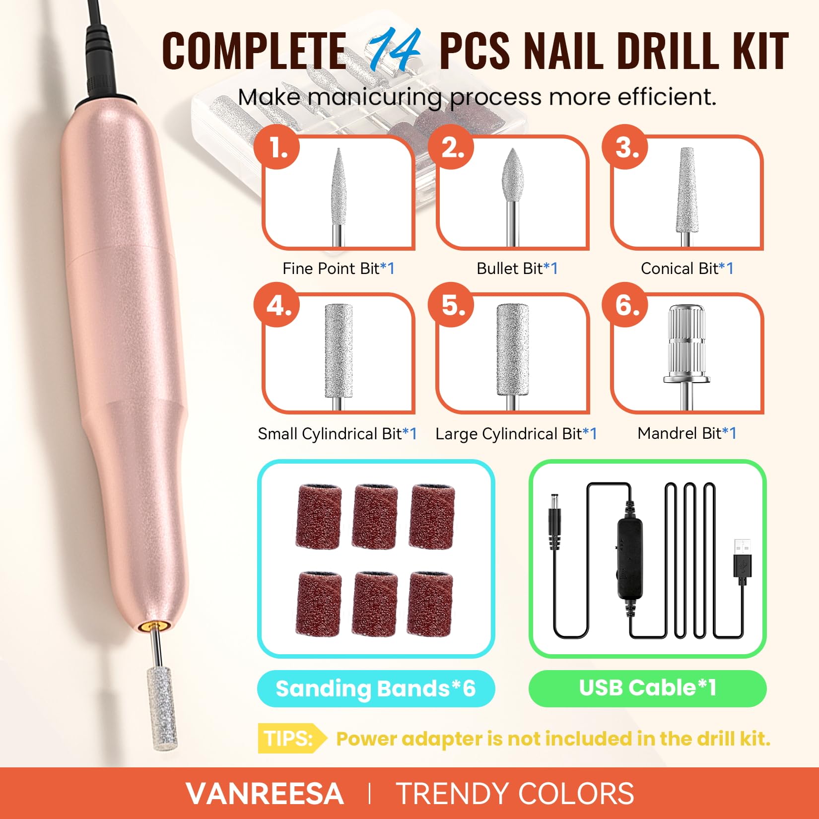 VANREESA Gel Nail Polish Kit with UV Light & Nail Drill – 75 Pcs, 45 Colors