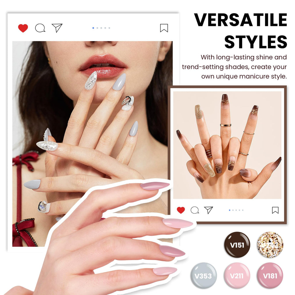 VANREESA Gel Nail Polish Kit with UV Light – 53 Pcs Complete Nail Set