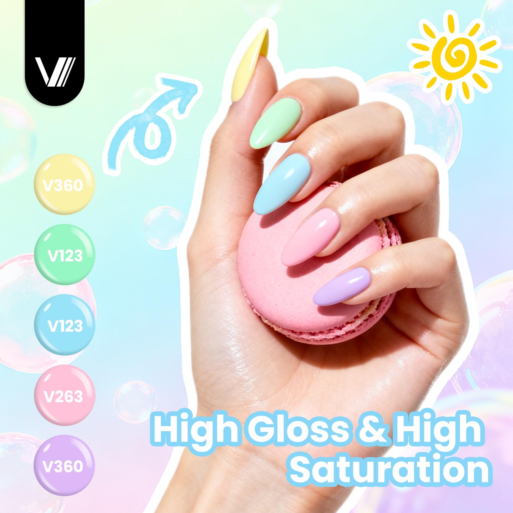 VANREESA 24 Pcs Gel Nail Polish Set – Trendy Spring Colors with Base Coat & 4 Top Coats | DIY Manicure Kit