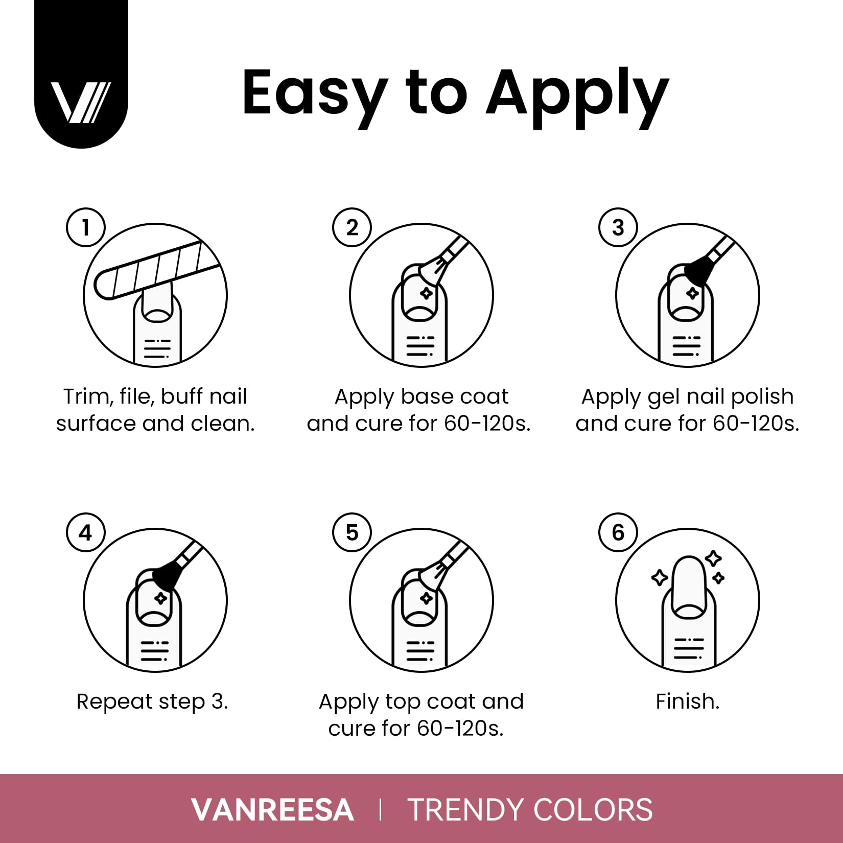 VANREESA Gel Nail Polish Kit with UV Light – 53 Pcs Complete Nail Set