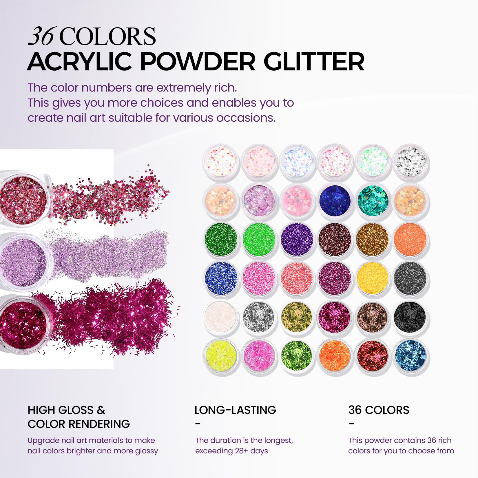 VANSISOS Professional Beginner Nail Kit with Drill – Complete Acrylic Set with Glitter Powder