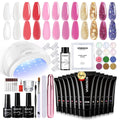VANSISOS Poly Gel Nail Kit – 12 Colors with UV Light for Beginners