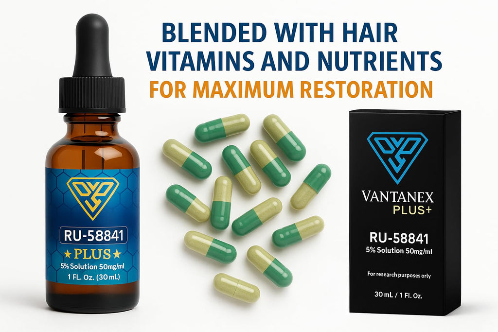 Vantanex RU58841 Plus 5% Hair Serum with Biotin, B-Complex, CoQ10 | 30mL