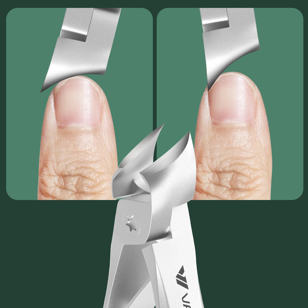 VANWIN Heavy-Duty Nail Clippers for Thick Nails — Wide Jaw Opening, Slanted Blade
