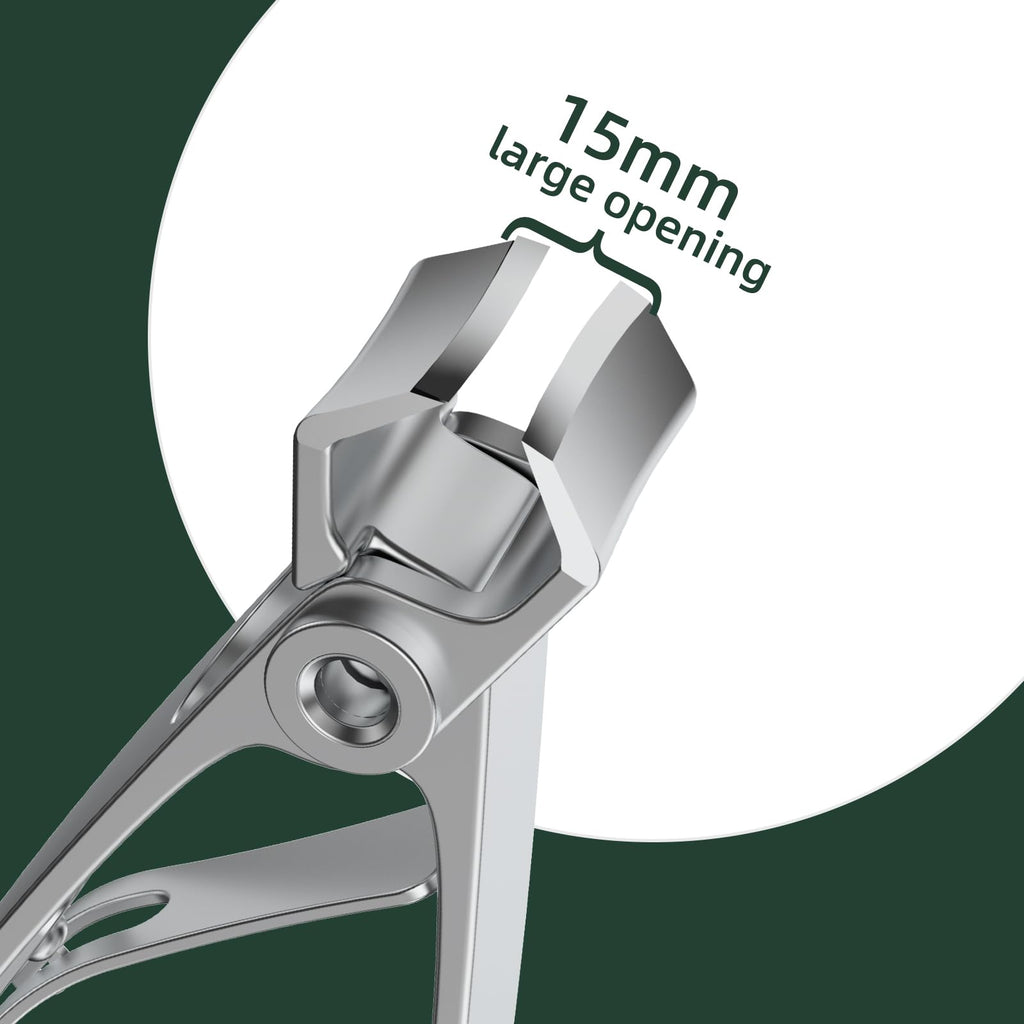 VANWIN Heavy-Duty Nail Clippers for Thick Nails — Wide Jaw Opening, Slanted Blade