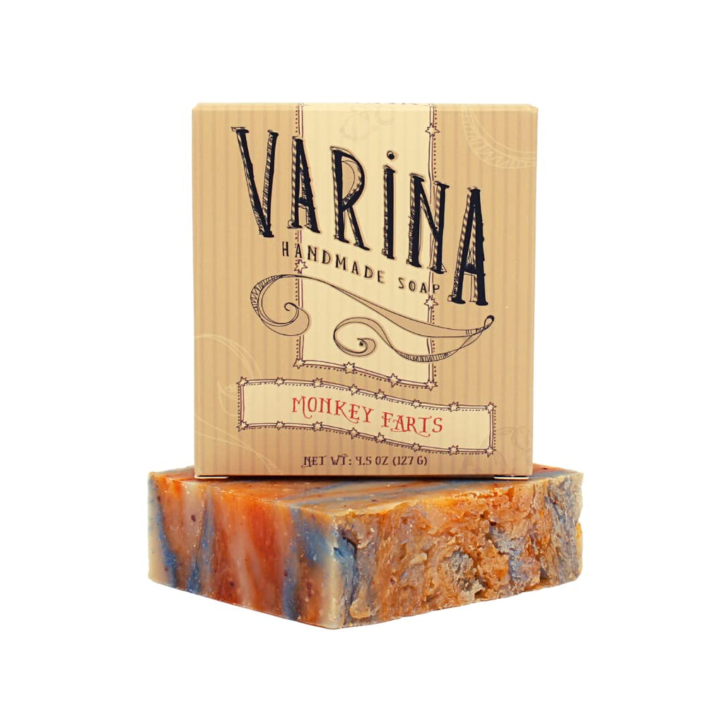 Varina Monkey Farts Bar Soap - Gentle Fruity Cleanser for Sensitive Skin (3-Pack)