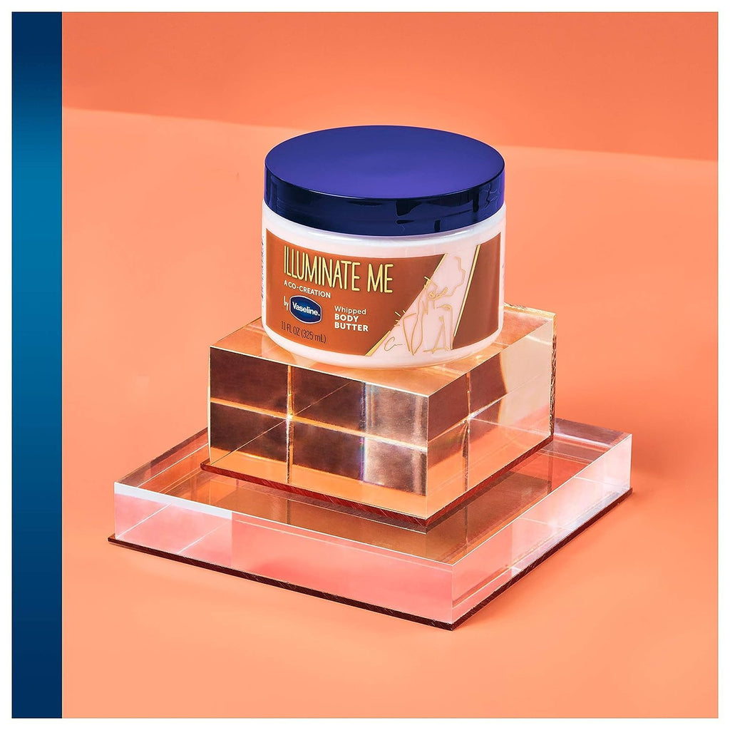 Vaseline Illuminate Me Whipped Body Butter – 11 oz, Pack of 6 for Glowing, Hydrated Skin