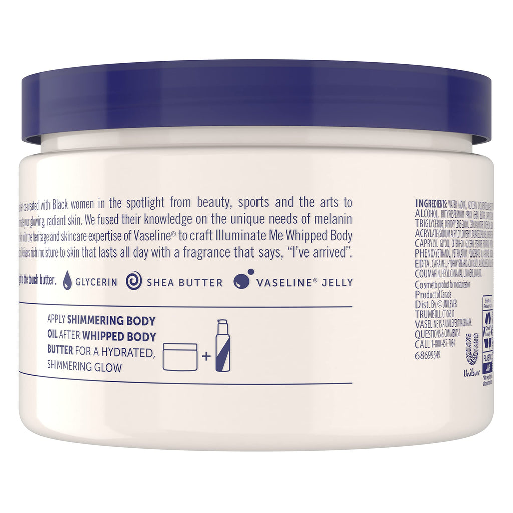 Vaseline Illuminate Me Whipped Body Butter 2-Pack – Lightweight Moisturizer for Luminous Skin