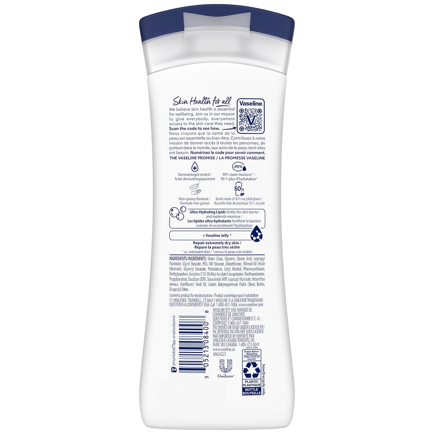Vaseline Intensive Care Lotion Unscented – Advanced Repair 2-Pack, Non-Greasy Moisturizer
