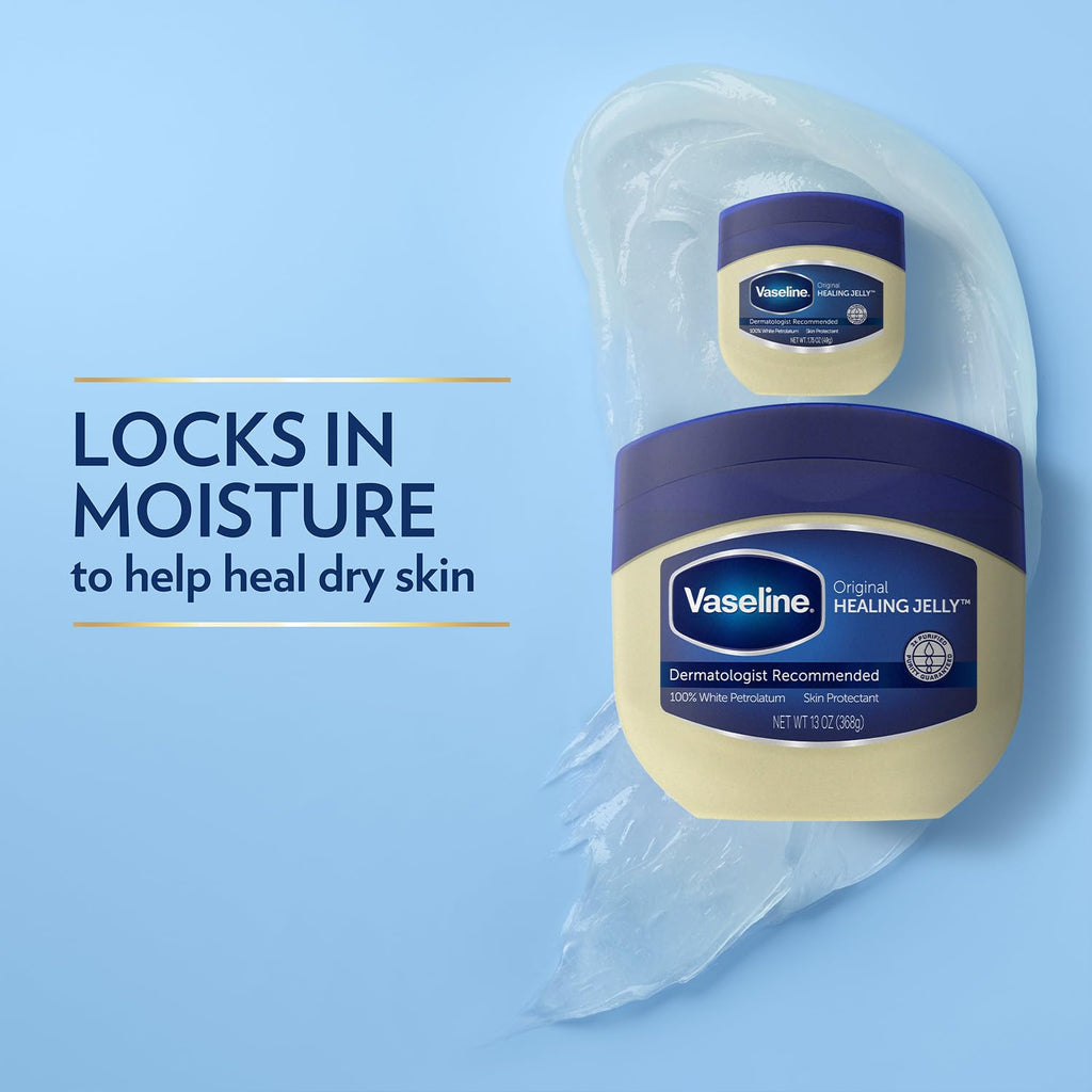 Vaseline Original Healing Jelly 4-Pack – Hypoallergenic Petroleum Jelly for Skin Care