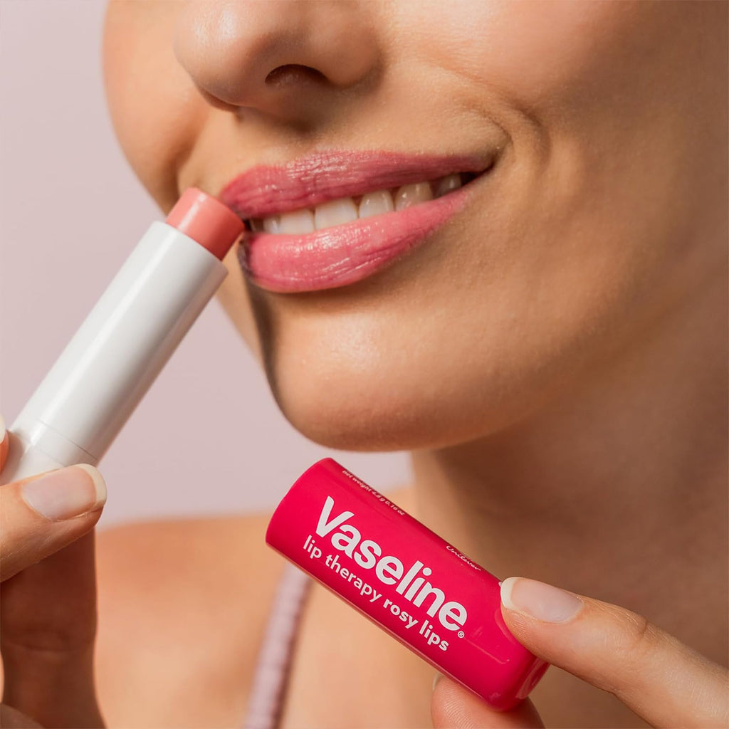 Vaseline Lip Therapy Bulk Lip Balm – Rosy Lips & Original, 24 Sticks (0.16 oz each)