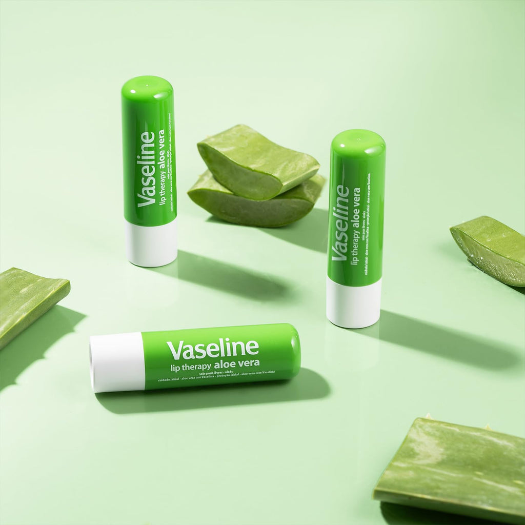 Vaseline Lip Therapy Aloe Fresh 12-Pack – Moisturizing Lip Balm for Very Dry Lips, 0.16 oz Each