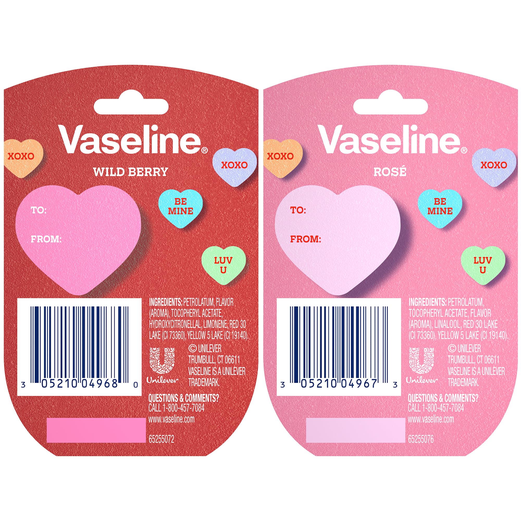 Vaseline Lip Therapy Mini Tinted Lip Balm Set – Rose Tint + Wild Berry (Vitamin E) 0.25 oz Each
