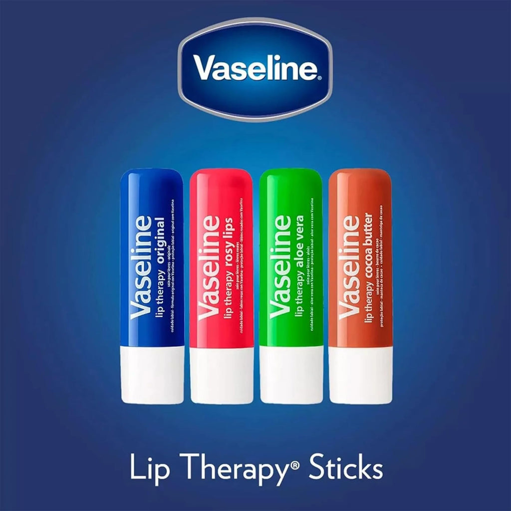 Vaseline Lip Therapy Bulk Lip Balm – Rosy Lips & Original, 24 Sticks (0.16 oz each)