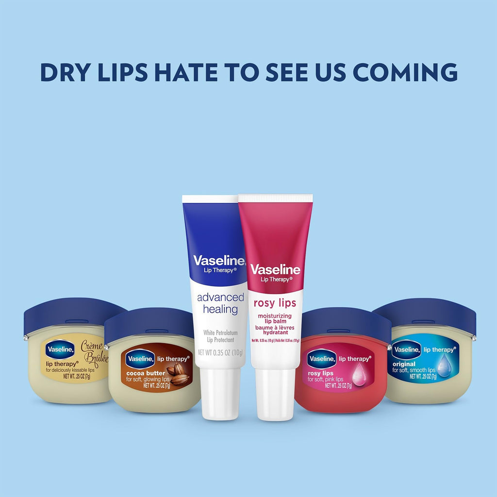 Vaseline Lip Therapy Creme Brulee Mini 12-Pack – Moisturizing Lip Balm for Soft Lips
