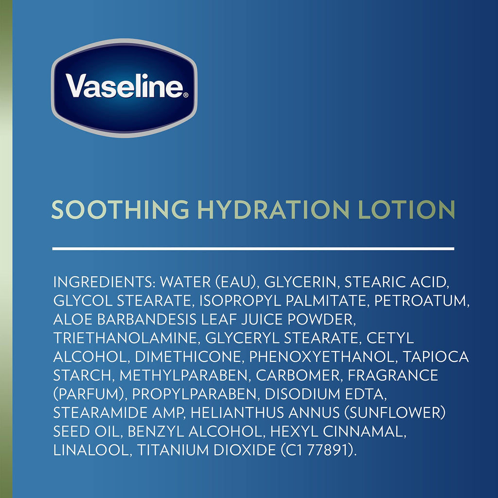 Vaseline Soothing Hydration 6-Pack – Intensive Care Moisturizing Lotion with Aloe, 10 oz Each
