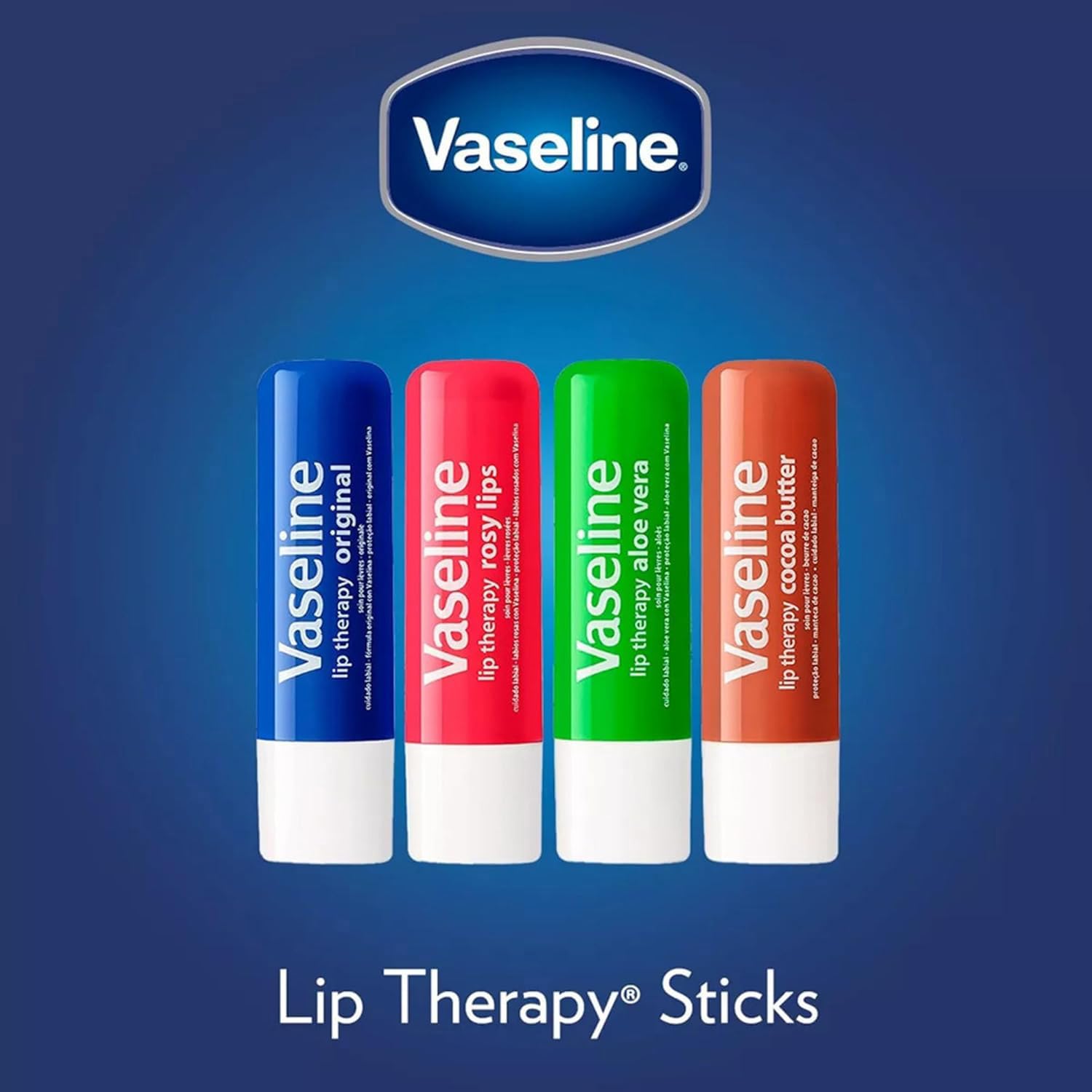 Vaseline Lip Therapy Rosy Lips 12-Pack – Rosy Lip Balm for Dry Lips (0.16 oz Each)
