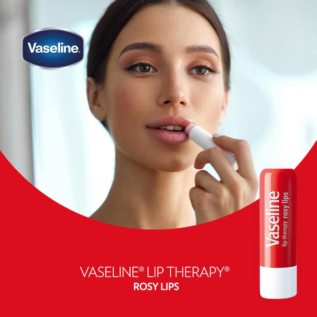 Vaseline Lip Therapy Rosy Lips 12-Pack – Rosy Lip Balm for Dry Lips (0.16 oz Each)