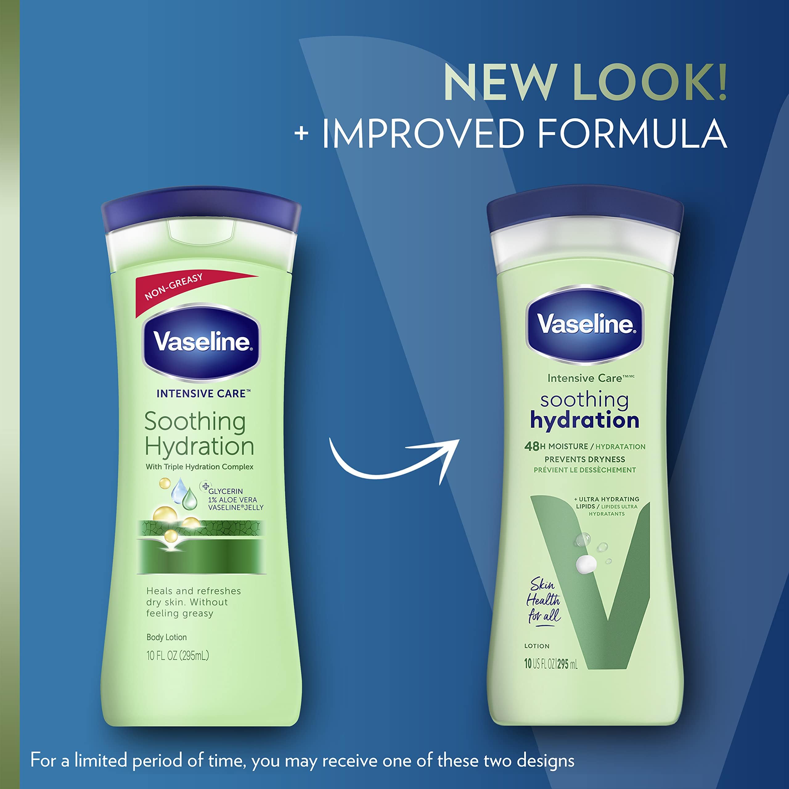 Vaseline Soothing Hydration 6-Pack – Intensive Care Moisturizing Lotion with Aloe, 10 oz Each