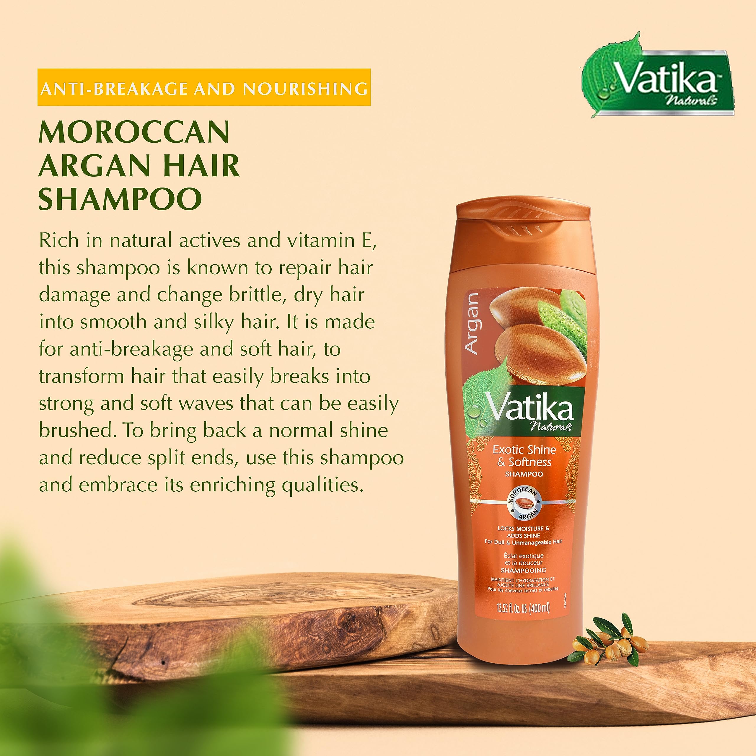 Vatika Naturals Argan Oil Shampoo for Women – Nourishing, Strengthening & Moisturizing Cleanser (400ml)