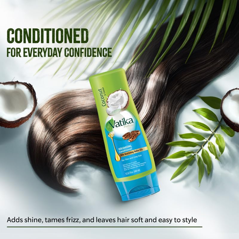 Vatika Naturals Coconut Shampoo & Conditioner – Nourish, Strengthen Roots, Control Frizz